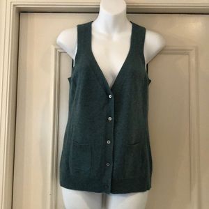 Trina Turk green cashmere sweater vest sz M